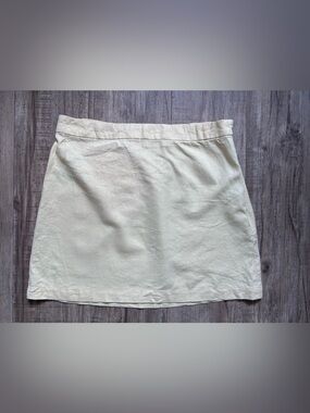Linen Blend butter yellow Mini Skirt summer beach beachy neutral Lagenlook